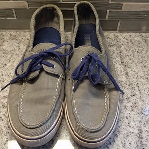 Sperry Topsiders 10M grey corduroy boat shoes